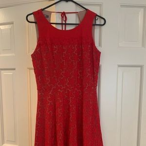 Muse red lace dress with tie back. Hits knee length. Size 4. Worn once.